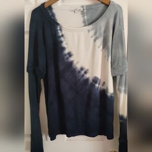 Red Haute Blue/White Tie Dye Top